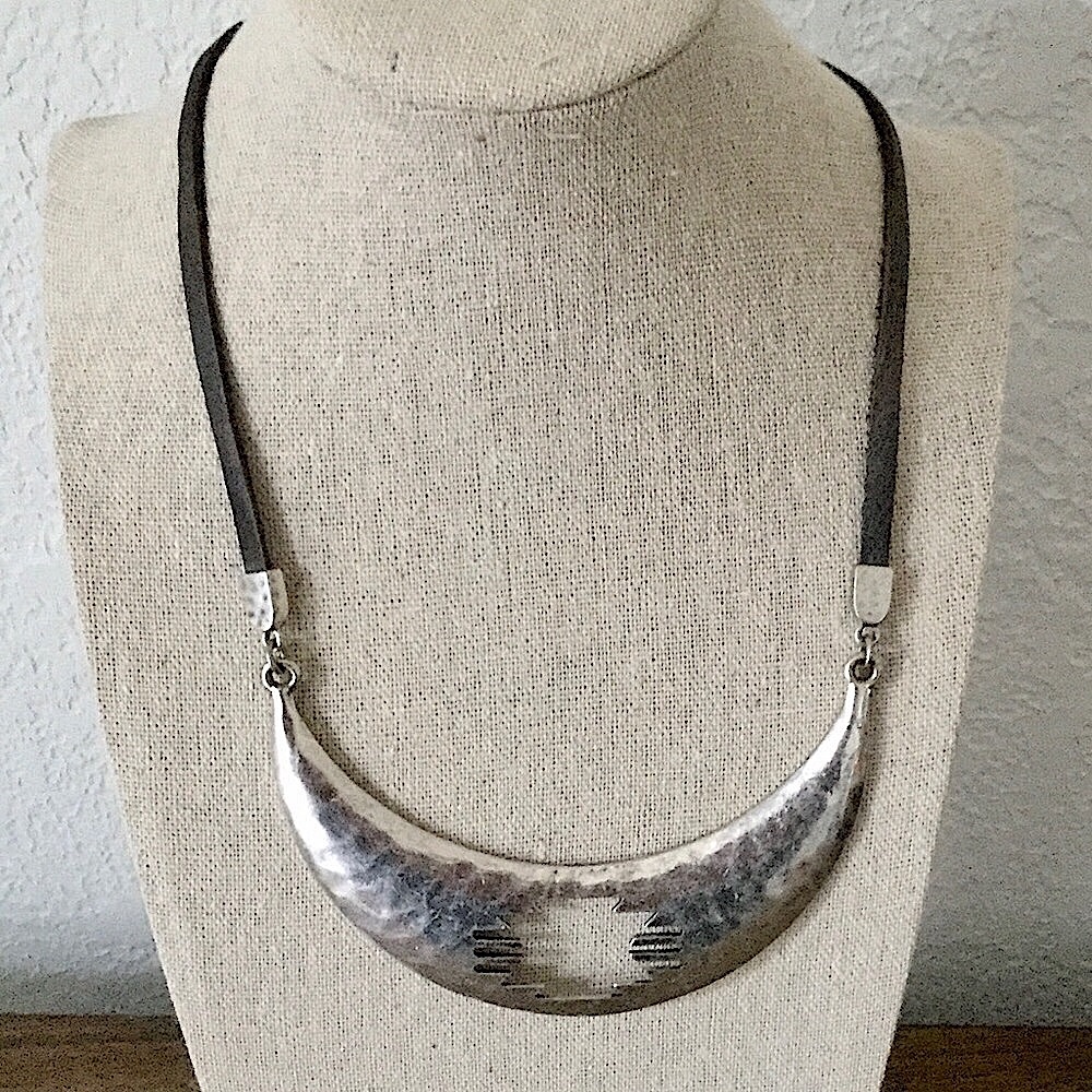 Lucky Brand Silver & Suede Necklace